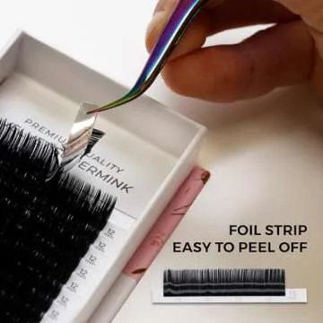 LLBA Super Mink Eyelashes Extensions - Multi Selections from 0.03 to 0.2, C CC D Curl, 7-15 mm Length Mixed Tray Silk Eyelashes, Individual Eyelash Extensions (0.03 D, 7-15mm)