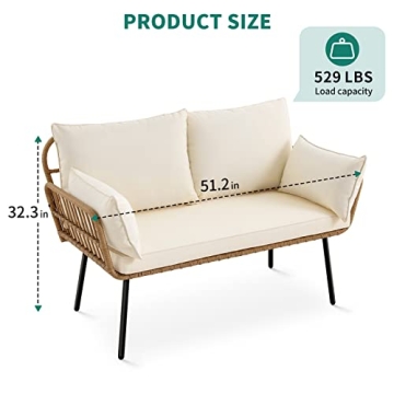 YITAHOME Love Seat Patio Sofa for Outdoor Comfort