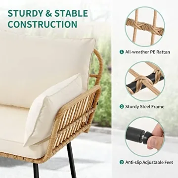 YITAHOME Love Seat Patio Sofa for Outdoor Comfort