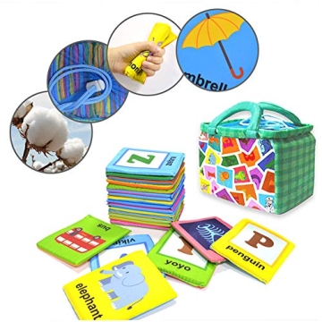 AUVCAS Soft Baby Alphabet Cards for Learning