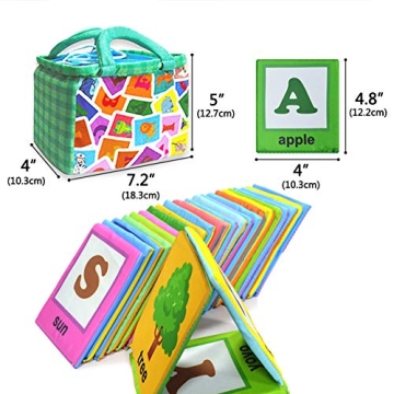 AUVCAS Soft Baby Alphabet Cards for Learning