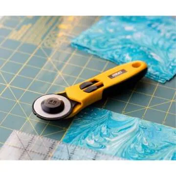 OLFA Rotary Cutter, 45mm Quick-Change, RB45-1 Tungsten Steel Blade, Comfortable Rubber Grip, Ideal for Sewing, Quilting, Crafts, Replacement Blade: OLFA RB45-1, Alloy Steel Blade, Made in Japan