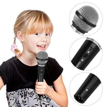 NUOBESTY Kids Microphone Pretend Microphone Toy Plastic Microphone Fake Microphone Prop for Birthday Party Favors Pretend Play or Costume Prop