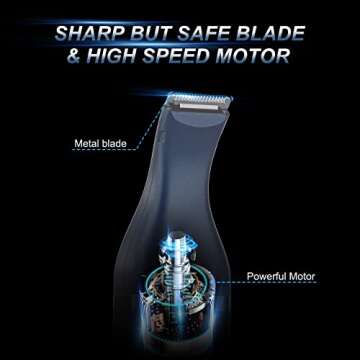 oneisall Dog Clippers with Double Blades,Cordless Small Pet Hair Grooming Trimmer,Low Noise for Trimming Dog's Hair Around Paws, Eyes, Ears, Face, Rump (Teal)