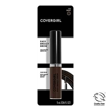 COVERGIRL - Easy Breezy Brow Volumizing Gel, Holds Brows for 24 Hours, Infused with Argan Oil & Biotin, 100% Cruelty-Free