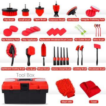 MIANYINGR 35Pcs Car Detailing Kit - Ultimate Interior Cleaning Set for Cars with Toolbox
