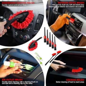 MIANYINGR 35Pcs Car Detailing Kit with Brush Set