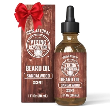 Viking Revolution Sandalwood Beard Oil for Men - 1 Pack - Natural Care