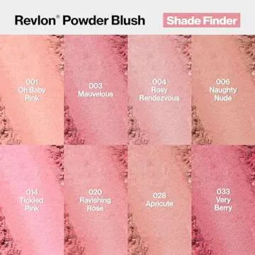 Revlon Powder Blush Face Makeup, High Impact Buildable Color, Lightweight & Smooth Finish, 003 Mauvelous, 0.17 oz