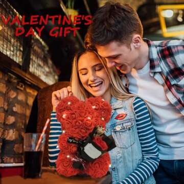 Rose Bear Blind Box Pearl Necklace For Valentine’s day Mothers' Day Red Rose Flower Teddy Bear Rose Pearl Necklace Holiday Gifts For Her, Wife Girlfriend Mom Women Gift Wedding Anniversary Home Decor