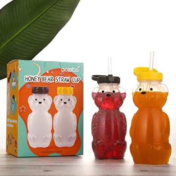 Honey Bear Straw Cups - 2 Pack with Straws & Tools - BPA Free