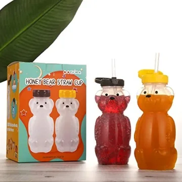 Honey Bear Straw Cups - 2 Pack with Straws & Tools - BPA Free