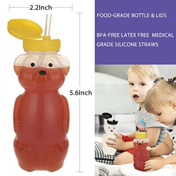 Honey Bear Straw Cups - 2 Pack with Straws & Tools - BPA Free