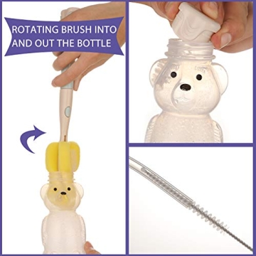 Honey Bear Straw Cups - 2 Pack with Straws & Tools - BPA Free