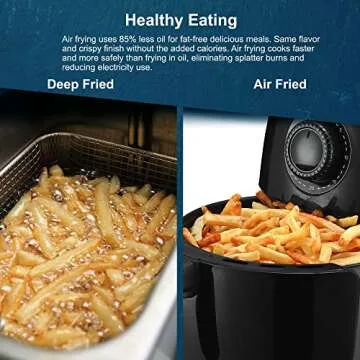 Elite Gourmet EAF-0201 Personal Compact Space Saving Electric Hot Air Fryer Oil-Less Healthy Cooker, Timer & Temperature Controls, 1000W, 2.1 Quart, Black