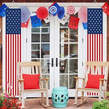4th of July Outdoor Hanging American Flag Banners