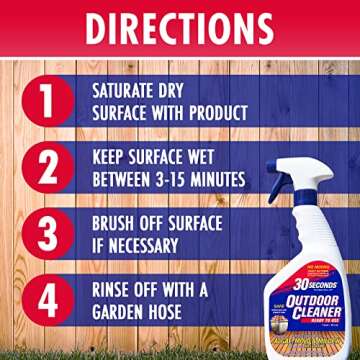 30 SECONDS Outdoor Mold & Mildew Stain Remover Spray | Ready To Use | 32 fl. oz. | 2 Pack