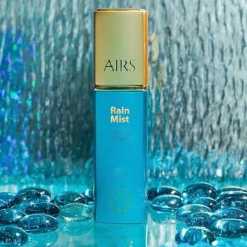 AIRS Aromatics Rain Mist Quick Twist-Up Perfume Spray - Luxury Fragrance Mist + 2 Travel Size Perfume Samples for Women and Men, Ideal for Gifting, 0.5 oz, 15ml
