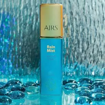 AIRS Aromatics Rain Mist Quick Twist-Up Perfume Spray - Luxury Fragrance Mist + 2 Travel Size Perfume Samples for Women and Men, Ideal for Gifting, 0.5 oz, 15ml