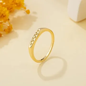 YeGieonr Unique 925 Silver Flower Signet Ring for Elegance