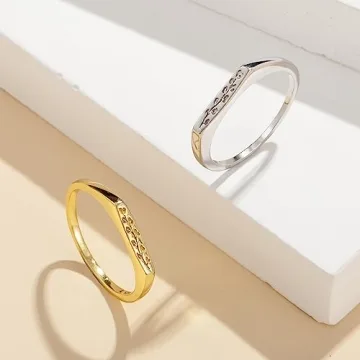 YeGieonr Unique 925 Silver Flower Signet Ring for Elegance