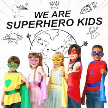 iROLEWIN Superhero-Capes for Kids Bulk 20 Pack Superhero Party Favors Toddler Dress-up Halloween Group Costumes Pretend Play