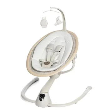 Maxi-Cosi Cassia Baby Swing: Smart, Eco-Friendly, 360° Rotation Infant Swing in Classic Oat