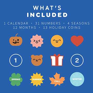 Blue Ginkgo Wooden Kids Calendar – Perpetual Montessori Learning Calendar to Learn Seasons, Months, and Days of the Week (15.5 x 12.5 Inches)