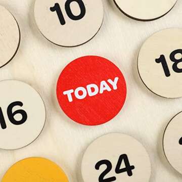 Blue Ginkgo Wooden Kids Calendar – Perpetual Montessori Learning Calendar to Learn Seasons, Months, and Days of the Week (15.5 x 12.5 Inches)