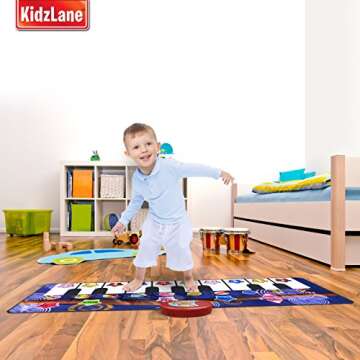 Interactive Piano Mat for Kids - 10 Sounds, Record and Play!