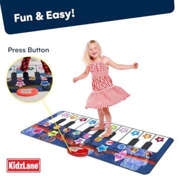 Musical Piano Mat for Kids with 10 Sounds & Dance Fun