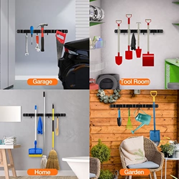 LOVZEN Heavy Duty Broom Holder Wall Mount for Space Saving Organizer