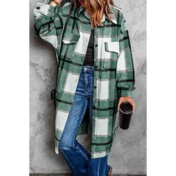 Stylish PRETTYGARDEN Plaid Shacket Jacket for Women
