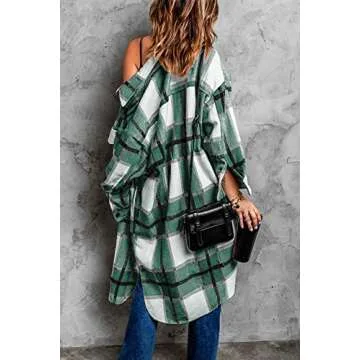 Stylish PRETTYGARDEN Plaid Shacket Jacket for Women