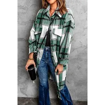 Stylish PRETTYGARDEN Plaid Shacket Jacket for Women