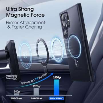 CASEKOO Magnetic Ring Stand for Samsung Galaxy S24 Ultra Case - 16FT Military Drop Protection