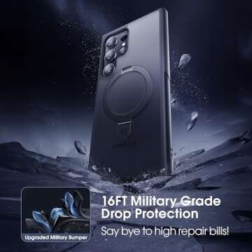 CASEKOO Magnetic Ring Stand for S24 Ultra - 16FT Drop Protection