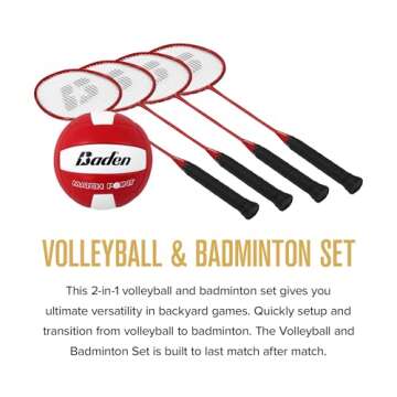 Baden Champions Volleyball Badminton Combo Set
