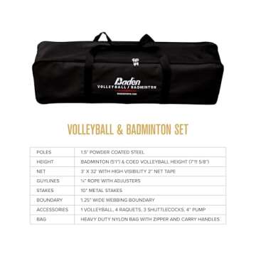 Baden Champions Volleyball Badminton Combo Set