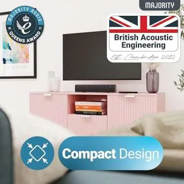 Majority Sound Bar for Smart TV, 50 Watts, 2.0 Bluetooth TV Sound Bar, 15 Inch Home Audio Sound Bars, Small Soundbar for TV and PC | AUX, RCA, Optical, USB | Gaming, Music, Movies - Bowfell Black