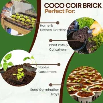 6 Pack Premium Coco Coir Brick for Plants | 100% Organic Compressed Coconut Coir Bricks Starting Mix...