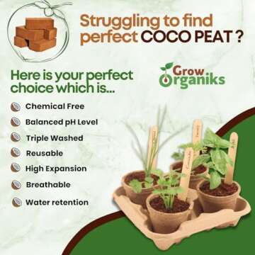 Premium 100% Organic Coco Coir Bricks for Better Gardening