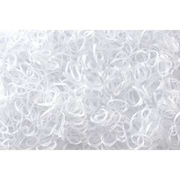 Youxuan 1000-Pack Elastic Hair Ties Non-slip Rubber Hair Bands for Girls, Clear