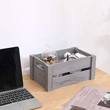 AOSENTE HOME Rustic Wood Crates Set of 3 Storage Containers