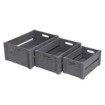 AOSENTE HOME Rustic Wood Crates Set of 3 Storage Containers