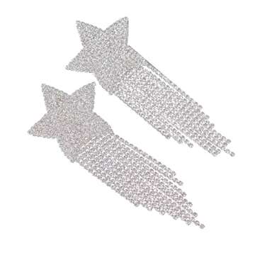 1Pair Rhinestone Body Jewelry Nipple Chain Festival Nipple Stickers Rhinestone Breast Cover Shiny Crystal Chest Stickers Accessories Jewelry for Women (Silver)