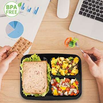 Durable 10 Pack Meal Prep Containers for Easy Food Storage