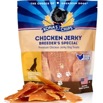 KONA'S CHIPS Chicken Jerky (16 Oz) Dog Treats Made in The USA only, Dog Chicken Jerky, Dogs Love Chi...