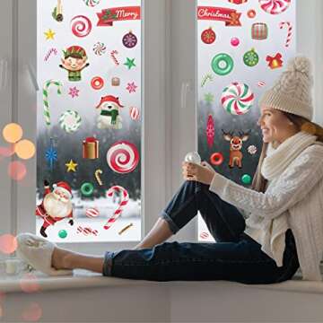 WALPLUS Christmas Window Clings for Festive Decorations