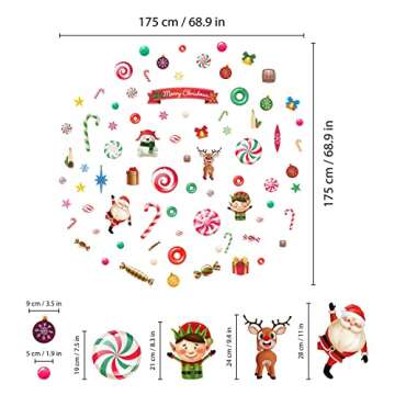 WALPLUS Christmas Window Clings for Festive Decorations